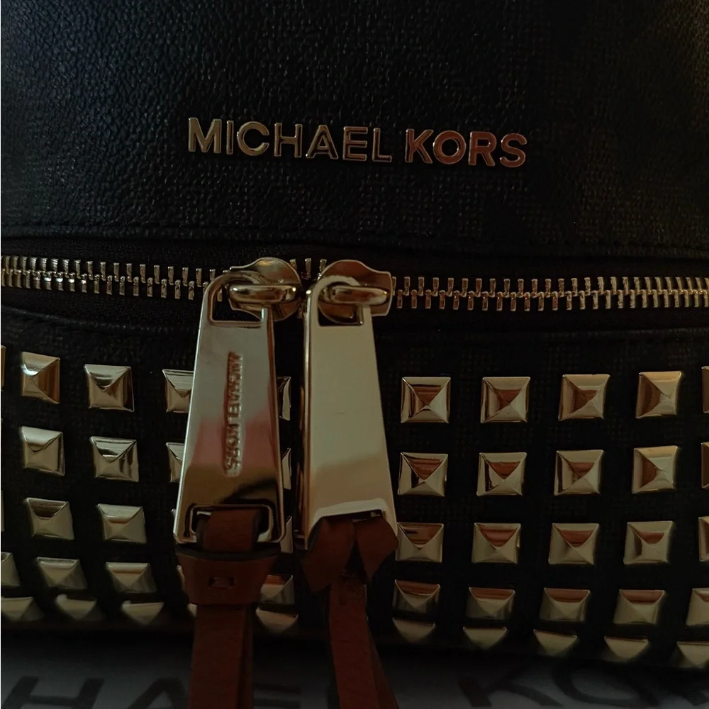 Michael Kors Brown Studded Backpack